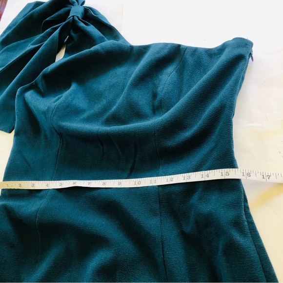 Dress the Population Tiffany Pine One-Shoulder Evening Midi Dress Size L - Picture 15 of 16